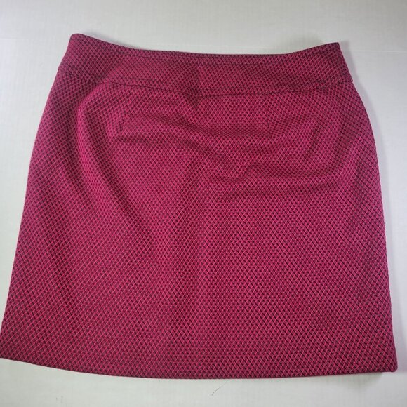 Ann Taylor Loft Petite Women Professional Red Diamond Pattern Skirt Size 6P - Picture 9 of 10